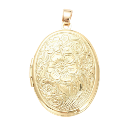 Gold Petal Promise Locket Charm