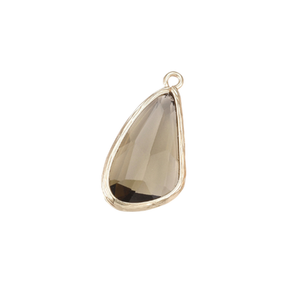 Transparent view of the Gold Faceted Prism Drop Charm | Brown