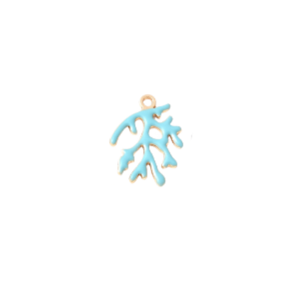 Transparent view of the Gold Coral Vibes Charm | Assorted | Turquoise