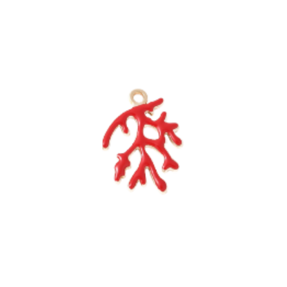 Transparent view of the Gold Coral Vibes Charm | Assorted | Red