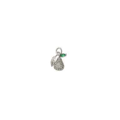 Transparent view of the Silver Pear with Cubic Zirconia