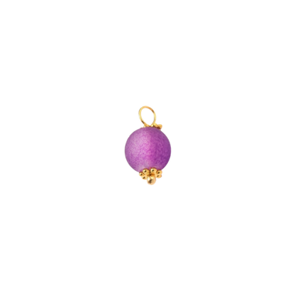 Transparent view of the Gold Frosted Glass Bead Charm | Assorted | Purple 