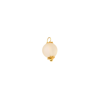 Transparent view of the Gold Frosted Glass Bead Charm | Assorted | White