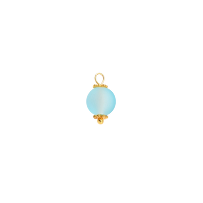Transparent view of the Gold Frosted Glass Bead Charm | Assorted | Blue