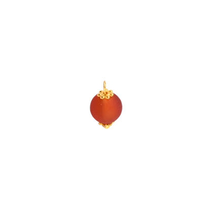 Transparent view of the Gold Frosted Glass Bead Charm | Assorted | Red