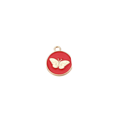 Transparent view of the Gold Butterfly Disk Charm | Assorted | Red