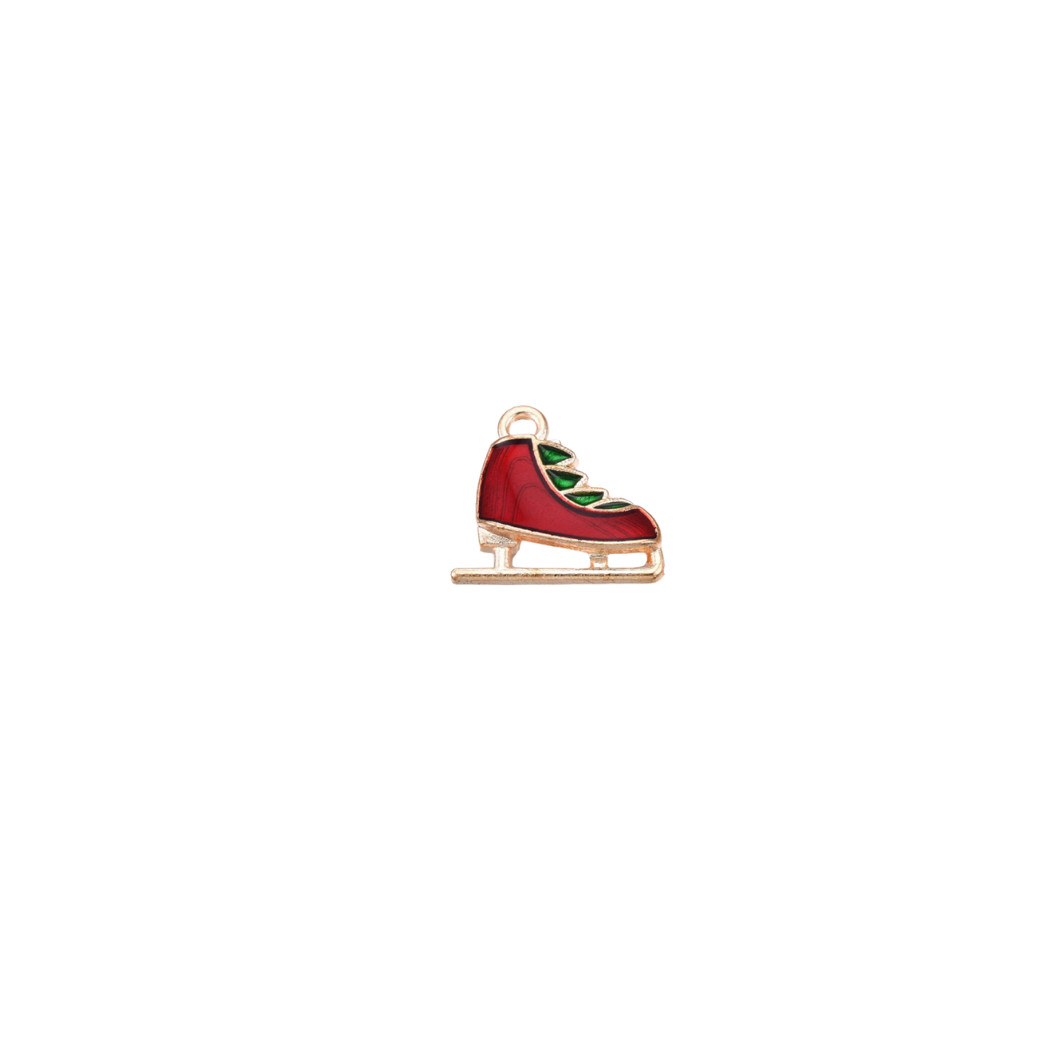 Gold Festive Ice Skate Charm