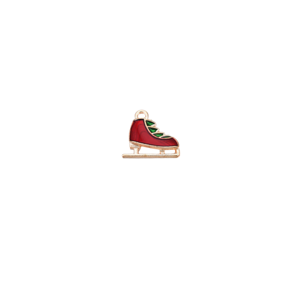 Gold Festive Ice Skate Charm