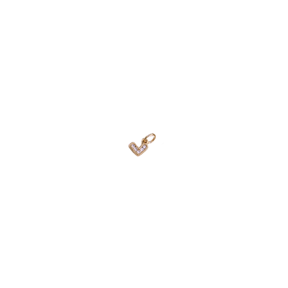 A collection of gold-colored metal heart charms with Assorted stone inlays, displayed against a white background.