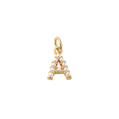 Transparent view of the Gold Large Pearl Initial Letter | Alphabet Charm | Letter A