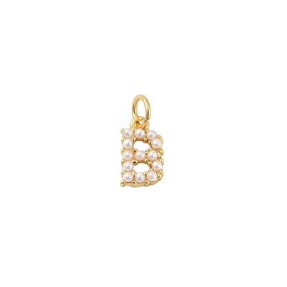 Transparent view of the Gold Large Pearl Initial Letter | Alphabet Charm | Letter B