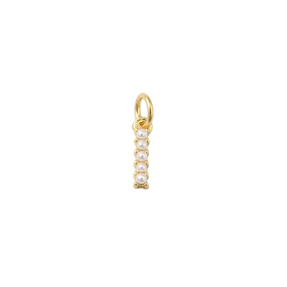 Transparent view of the Gold Large Pearl Initial Letter | Alphabet Charm | Letter I