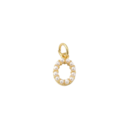 Transparent view of the Gold Large Pearl Initial Letter | Alphabet Charm | Letter O