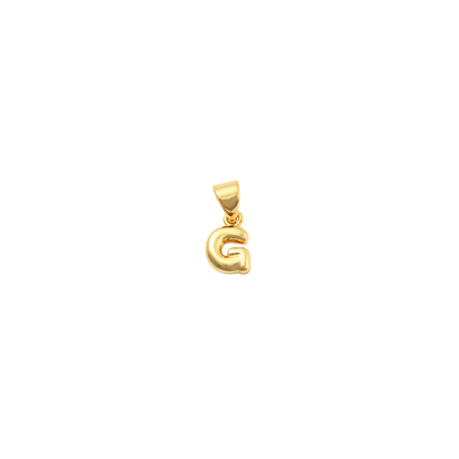 Transparent view of the Gold 18K Mini Bubble Initial Letter | Alphabet Charm | Letter G
