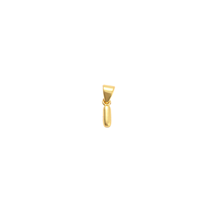 Transparent view of the Gold 18K Mini Bubble Initial Letter | Alphabet Charm | Letter I