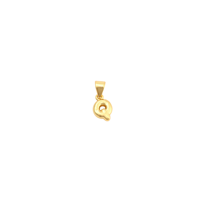 Transparent view of the Gold 18K Mini Bubble Initial Letter | Alphabet Charm | Letter Q
