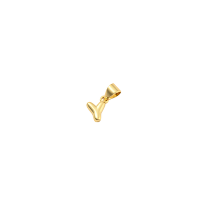 Transparent view of the Gold 18K Mini Bubble Initial Letter | Alphabet Charm | Letter Y