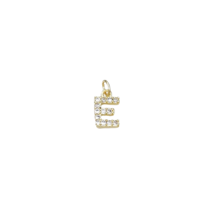 Gold Micro Cubic Zirconia Pave Initial Letter | Alphabet Charm
