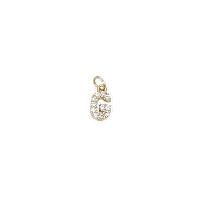 Gold Micro Cubic Zirconia Pave Initial Letter | Alphabet Charm