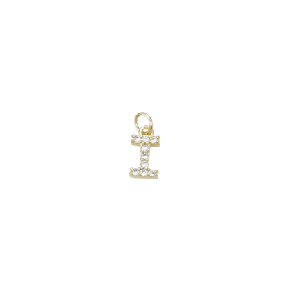 Gold Micro Cubic Zirconia Pave Initial Letter | Alphabet Charm