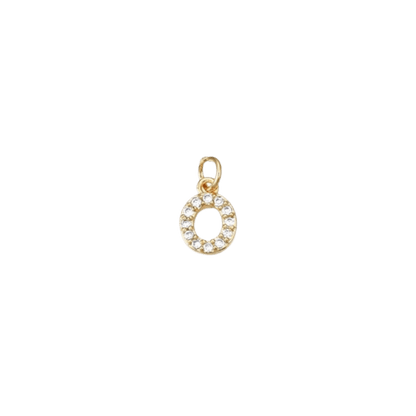 Gold Micro Cubic Zirconia Pave Initial Letter | Alphabet Charm