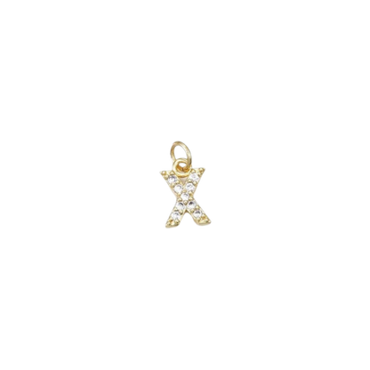 Gold Micro Cubic Zirconia Pave Initial Letter | Alphabet Charm