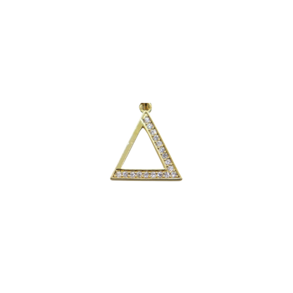 Transparent view of the Gold Cubic Zirconia Greek Life Charms | Delta