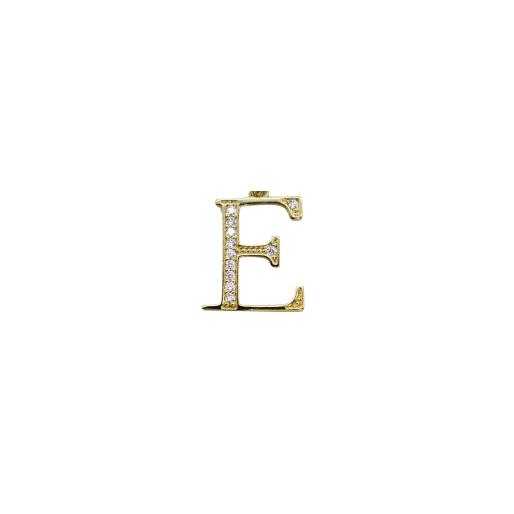 Transparent view of the Gold Cubic Zirconia Greek Life Charms | Epsilon