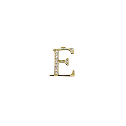 Transparent view of the Gold Cubic Zirconia Greek Life Charms | Epsilon