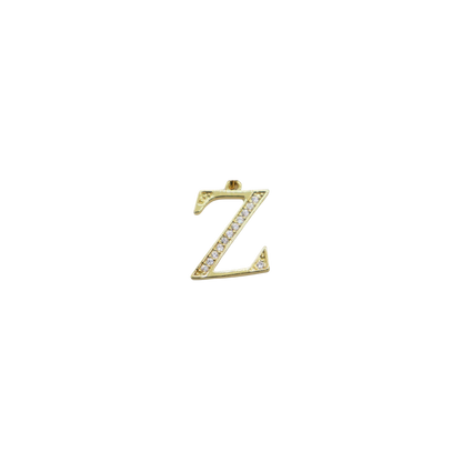 Transparent view of the Gold Cubic Zirconia Greek Life Charms | Zeta