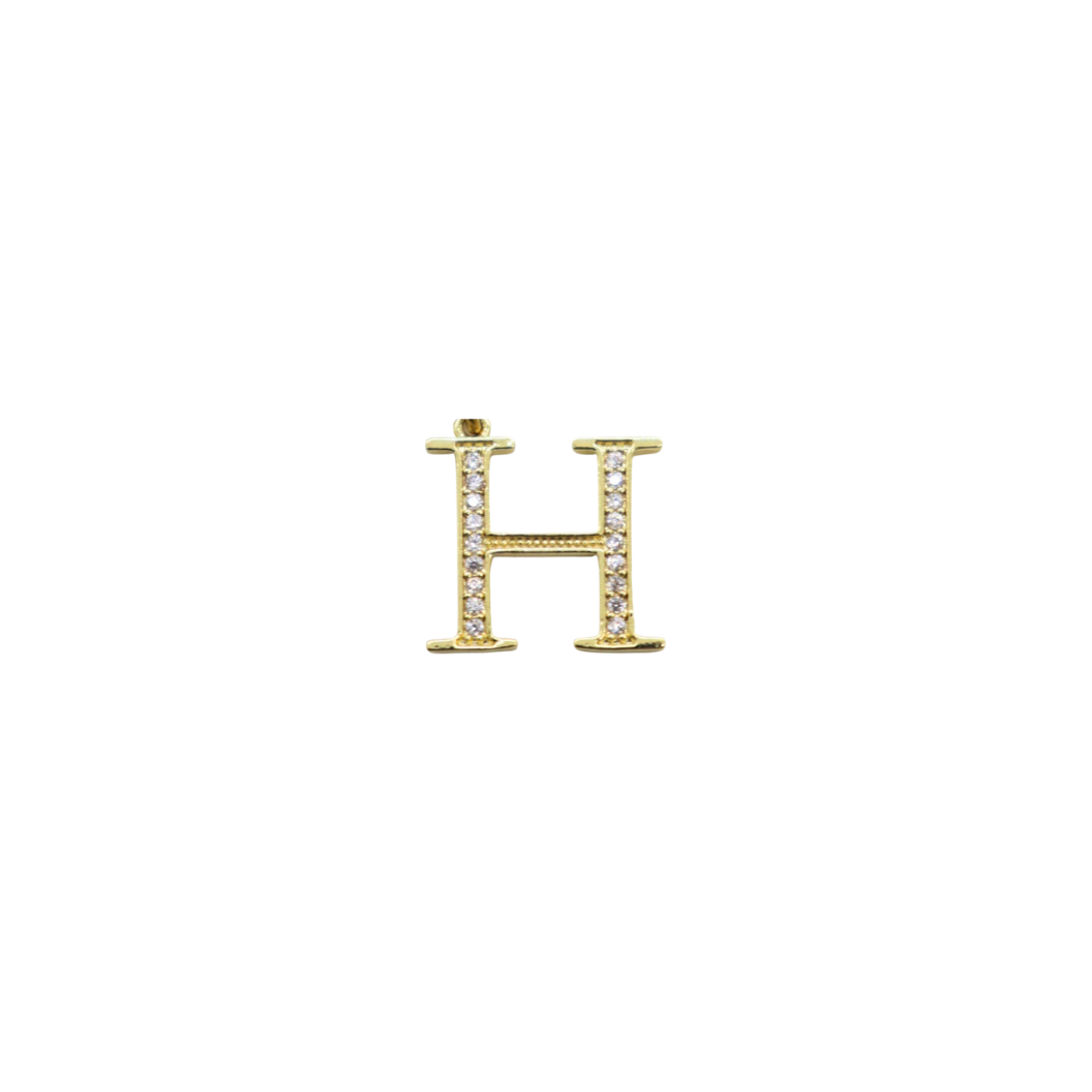 Transparent view of the Gold Cubic Zirconia Greek Life Charms | Eta