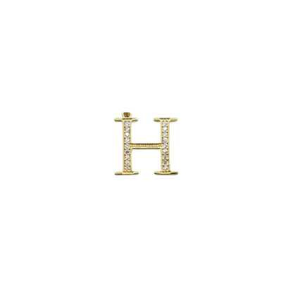 Transparent view of the Gold Cubic Zirconia Greek Life Charms | Eta
