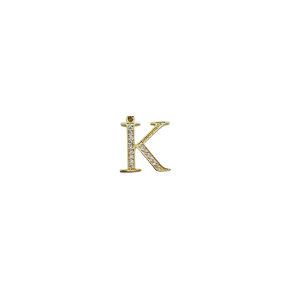 Transparent view of the Gold Cubic Zirconia Greek Life Charms | Kappa