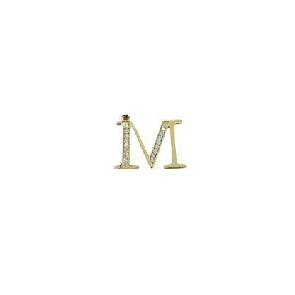 Transparent view of the Gold Cubic Zirconia Greek Life Charms | Mu