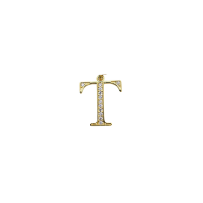 Transparent view of the Gold Cubic Zirconia Greek Life Charms | Tau