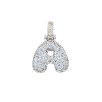 Silver Rhinestone Bubble Letter Charms