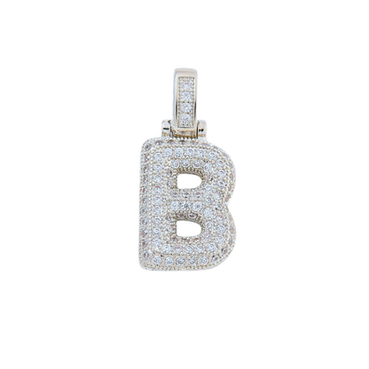 Silver Rhinestone Bubble Letter Charms