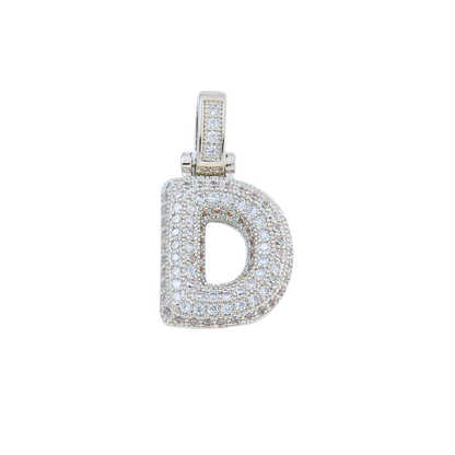 Silver Rhinestone Bubble Letter Charms