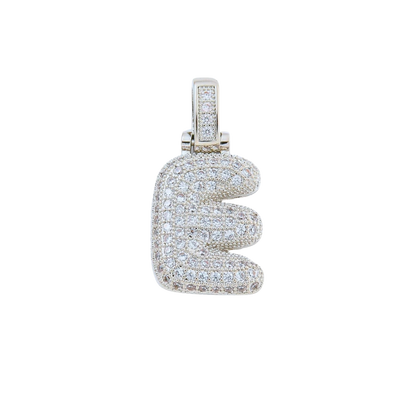 Silver Rhinestone Bubble Letter Charms
