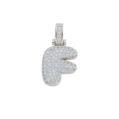 Silver Rhinestone Bubble Letter Charms
