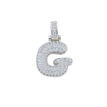 Silver Rhinestone Bubble Letter Charms