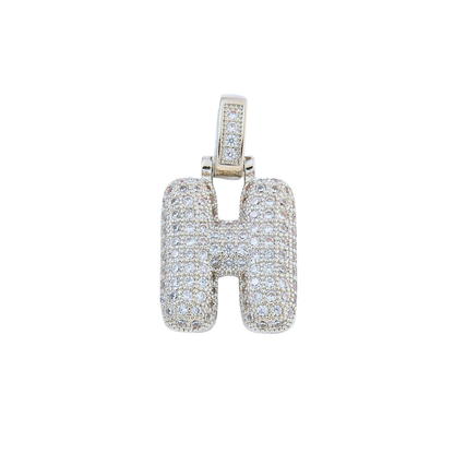 Silver Rhinestone Bubble Letter Charms