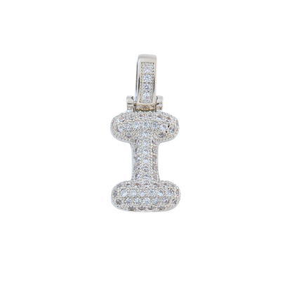 Silver Rhinestone Bubble Letter Charms