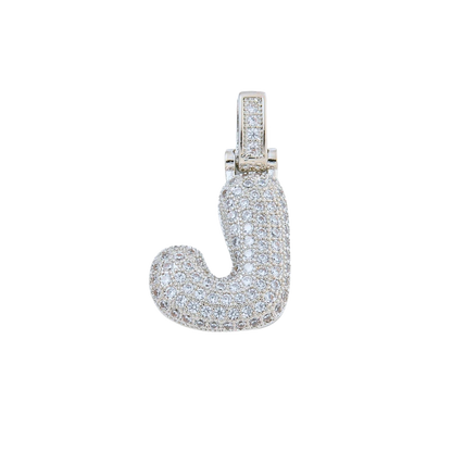 Silver Rhinestone Bubble Letter Charms