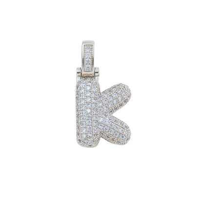 Silver Rhinestone Bubble Letter Charms