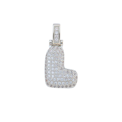 Silver Rhinestone Bubble Letter Charms