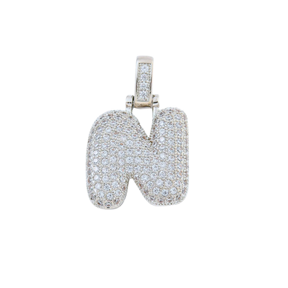 Silver Rhinestone Bubble Letter Charms