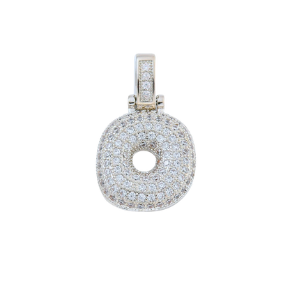 Silver Rhinestone Bubble Letter Charms
