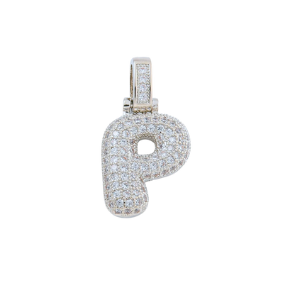 Silver Rhinestone Bubble Letter Charms