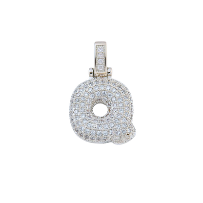 Silver Rhinestone Bubble Letter Charms